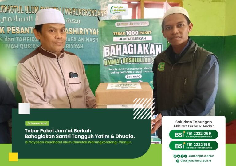 Tebar Jumat Berkah untuk Santri Yatim & Dhuafa  Roudhotul Ulum, Warung Kondang, Cianjur